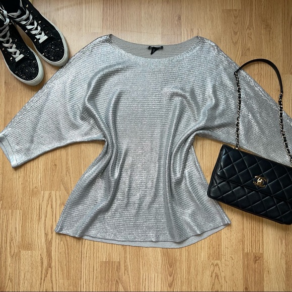 Club Monaco Sweaters - ❌SOLD❌Club Monaco Silver batwing Cotton sweater